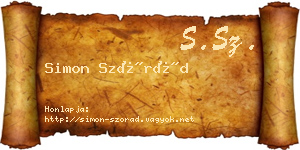 Simon Szórád névjegykártya